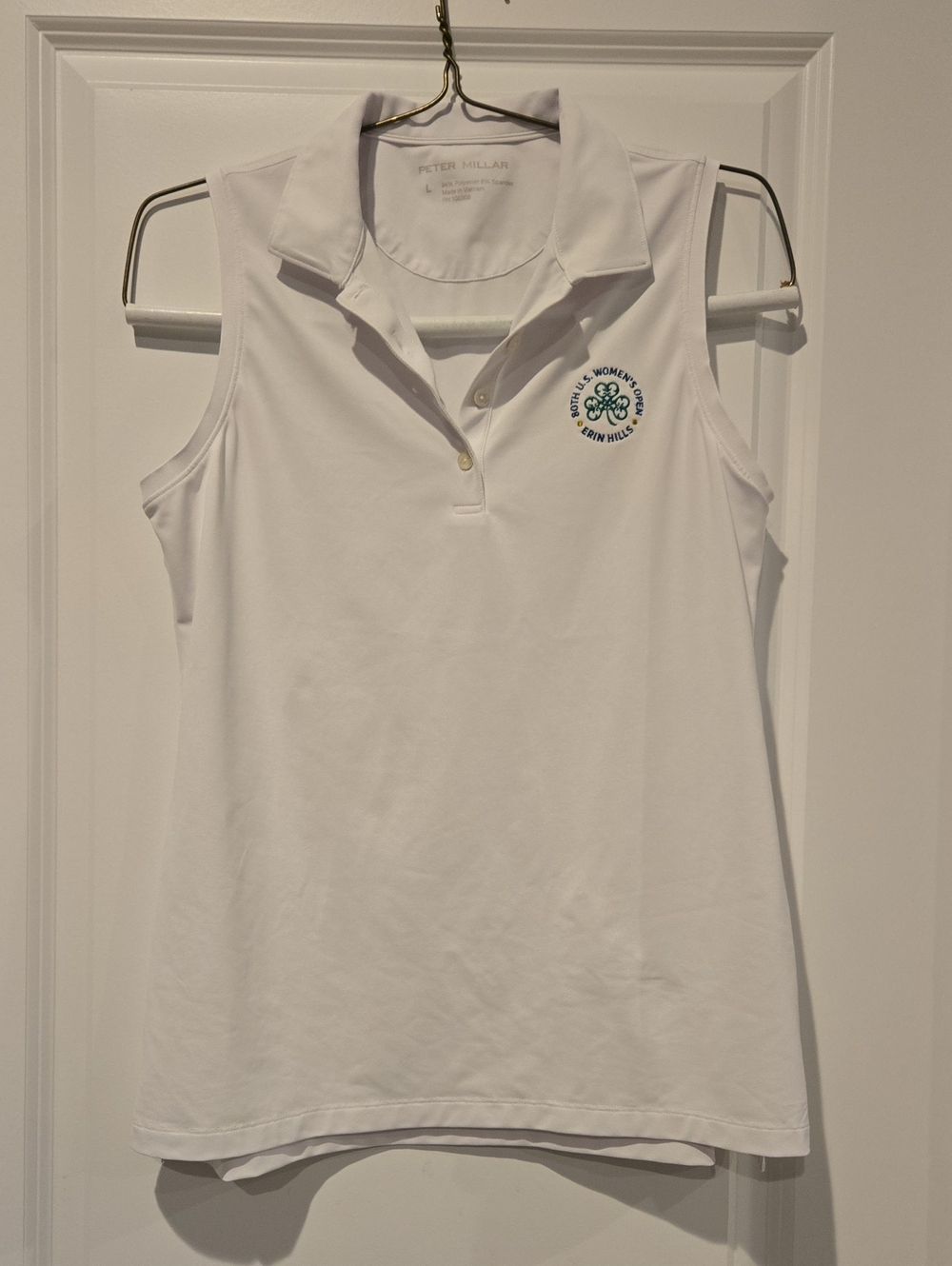 Peter Millar White Sleeveless Polo From 80th Woman's Open